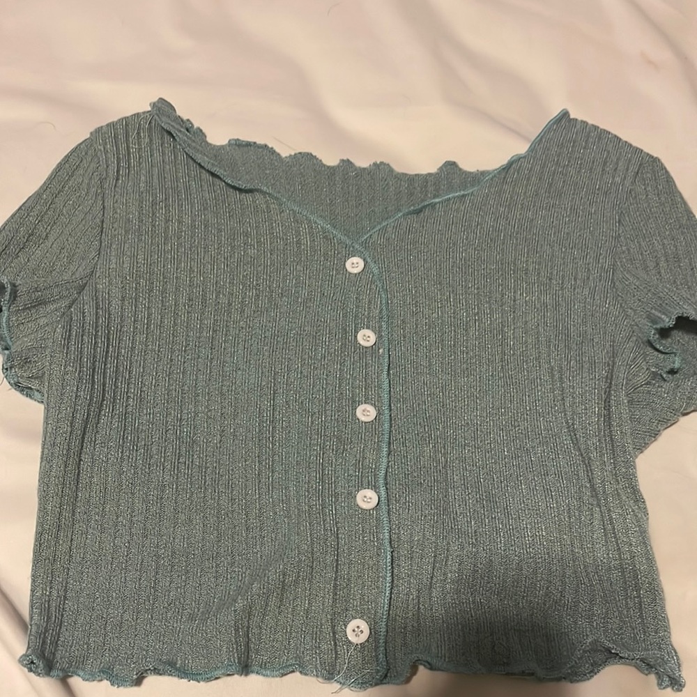 Cute Turqoise Cropped Top